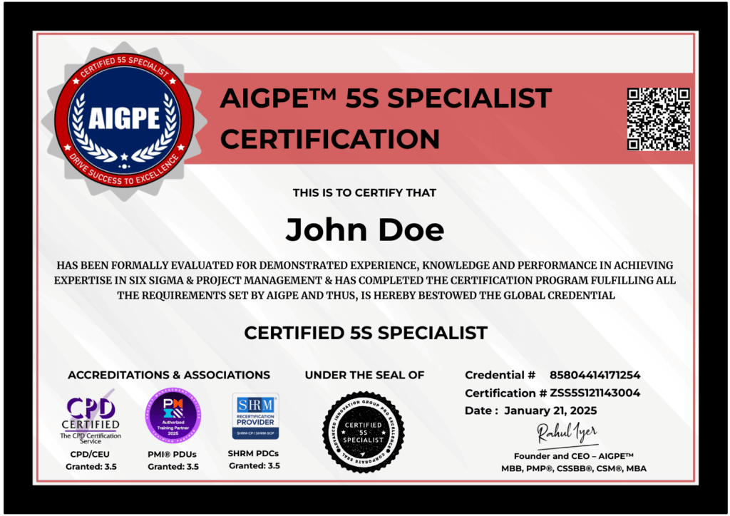 AIGPETM 5S SPECIALIST CERTIFICATION