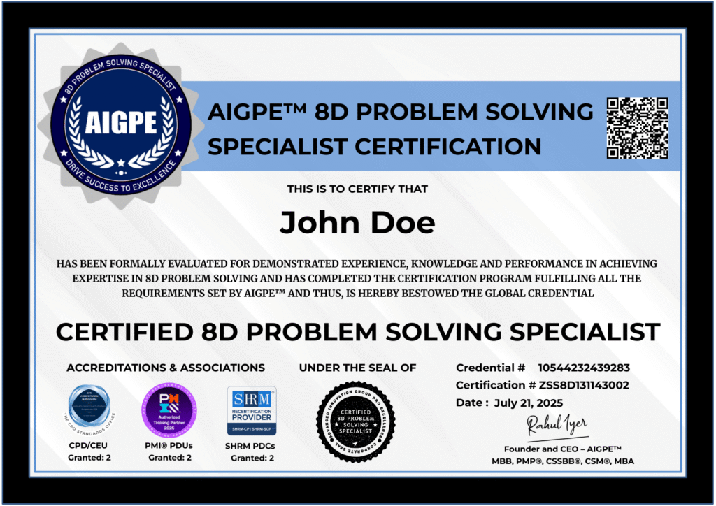 8D Problem Solving Specialist