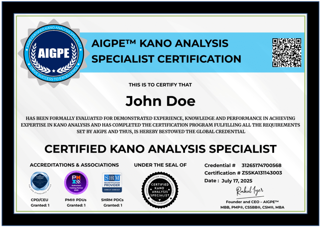 Kano Analysis Specialist