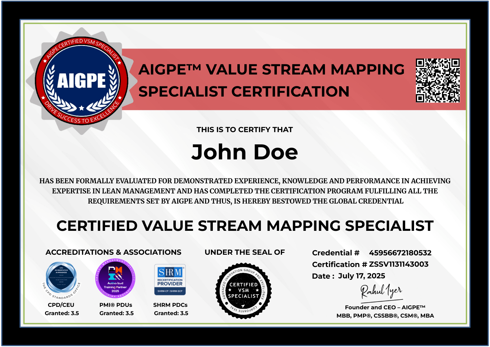 VSM Specialist