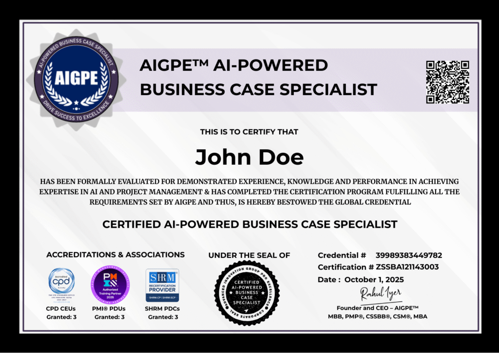 AI-Powered Business Case Specialist Certificate