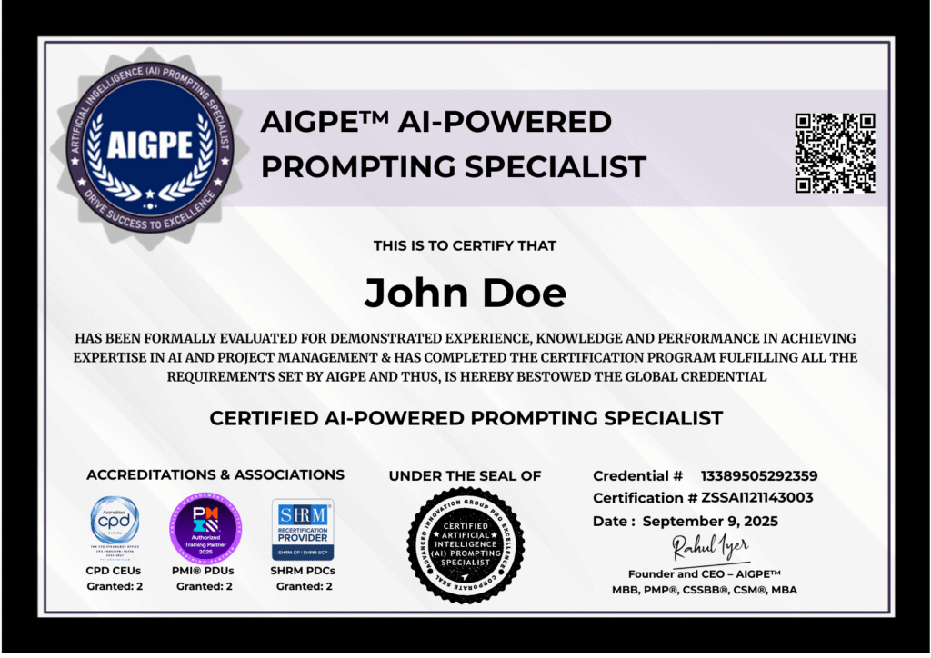 AI Powered Prompting Specialist Certificate