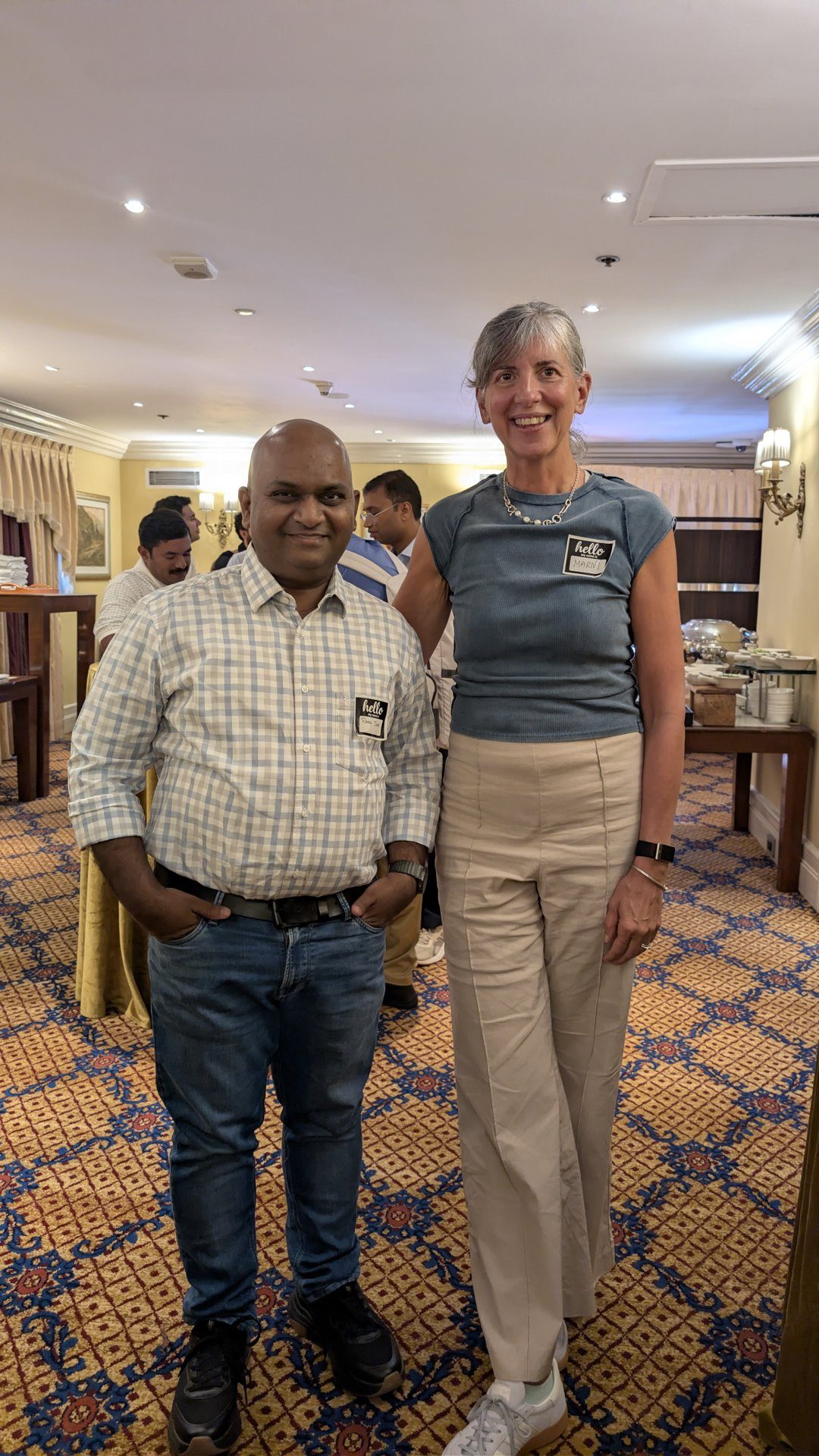 Rahul Iyer with Marni at the Coursera Udemy instructor summit, ITC Windsor Bangalore