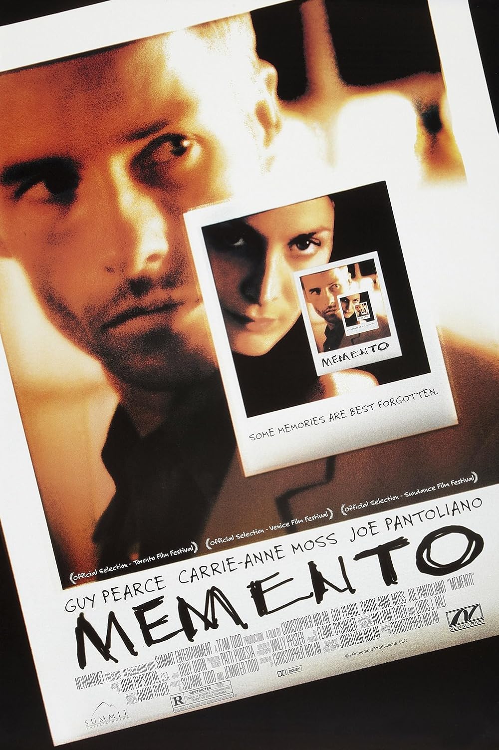 Memento poster, an early Christopher Nolan process improvement in narrative engineering