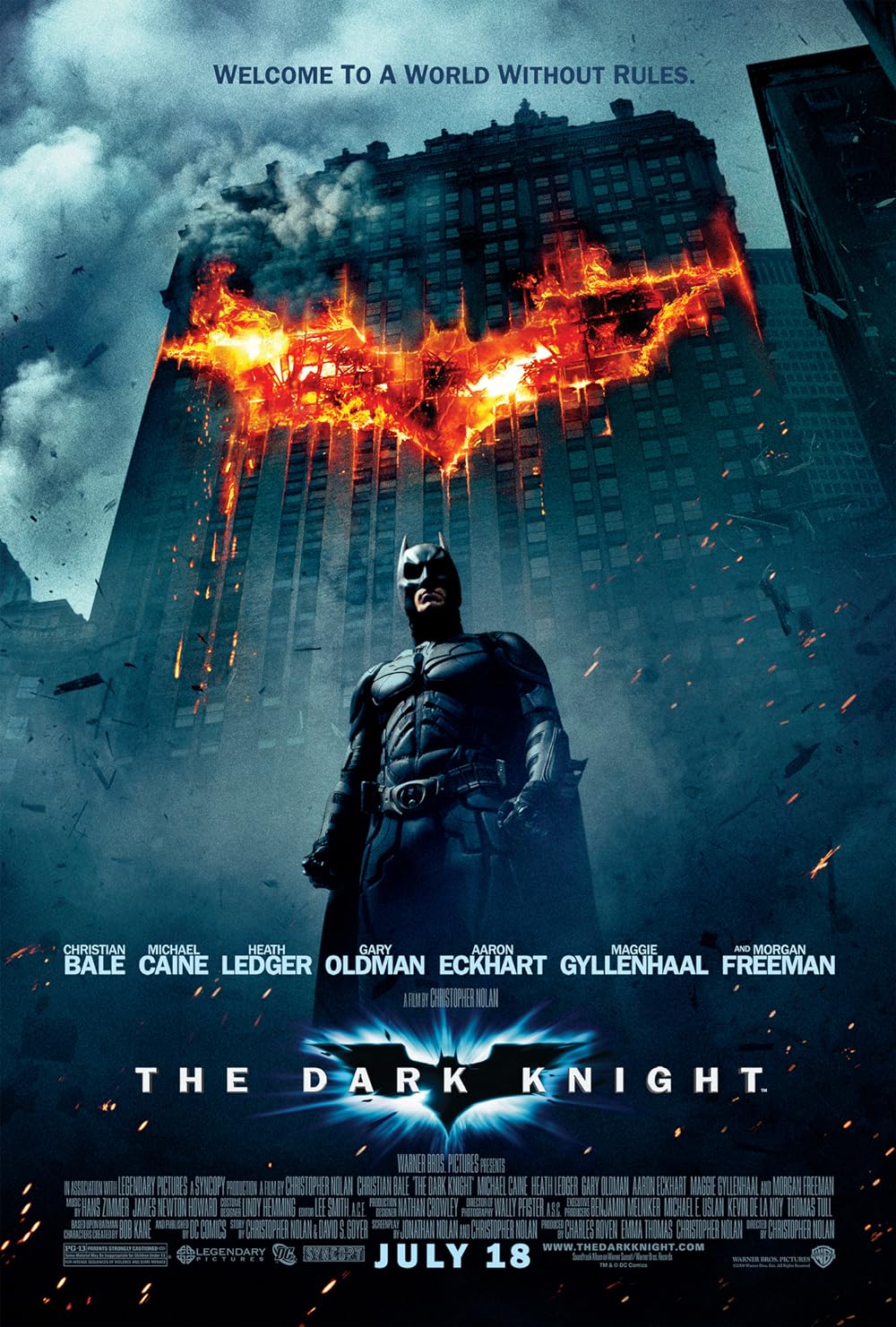 The Dark Knight poster, the film where Nolan piloted IMAX as a process improvement